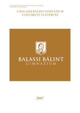 12. évfolyam - Balassi Bálint Gimnázium