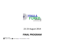 FINAL PROGRAM (pdf) - HMAA Hungary Chapter
