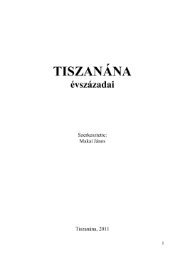Tiszanána monográfia szöveg
