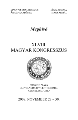 48. Magyar Kongresszus - Program