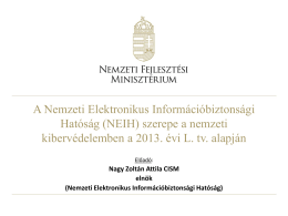A Nemzeti Elektronikus Információbiztonsági Hatóság (NEIH