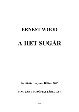 Ernest Wood - A hét sugár - orommel