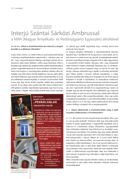 Interjú Szántai Sárközi Ambrussal, a MÁR elnökével