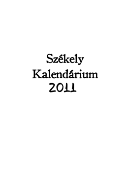 Székely Kalendárium 2011