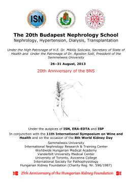 The 20th Budapest Nephrology School