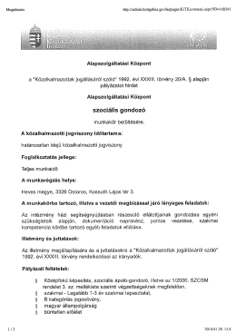 Alapszotgáltatási Központ a "Közalkalmazottak