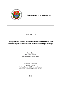 Summary of Ph.D dissertation - edu.u
