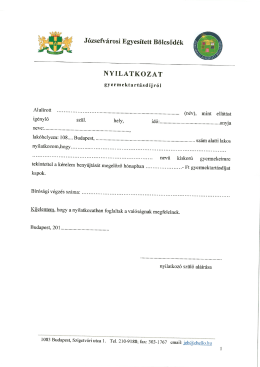 Nyilatkozat gyermek tart&aacute;sd&iacute;jr&oacute;l