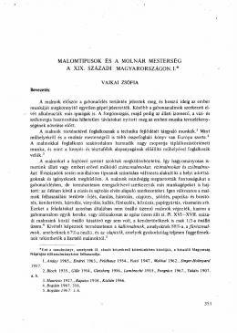 malomtipusok és a molnár mesterség a xix. századi magyarországon.i