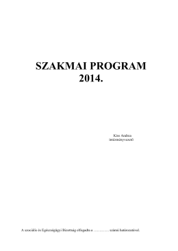 Szakmai program - 2014