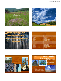 Ökológia, abiotikus tényezők [pdf]