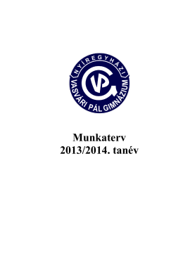 Munkaterv 2013/2014. tanév