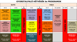 GYORSTALPALÓ HÉTVÉGÉK és PROGRAMOK