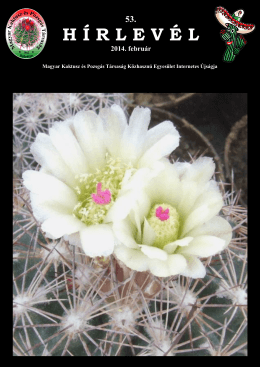 53. Hírlevél 2014. február - Magyar Kaktusz és Pozsgás Társaság