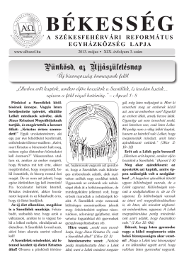 3. szám - Székesfehérvári Református Egyházközség