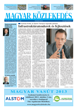 MAGYAR VASÚT 2013 - Magyar Közlekedés