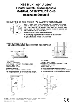 XBS MUK 16(4) A 230V Floater switch / Úszókapcsoló