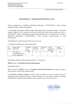 Pieszyce, dnia 03 kwietnia 2015r.