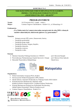 program oraz komunikat nr 2 - Polska Geotermalna Asocjacja