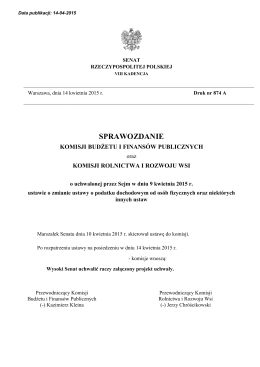druk nr 874 A - Senat Rzeczypospolitej Polskiej