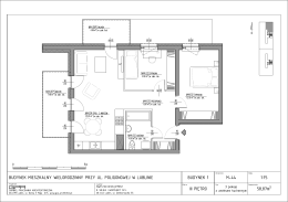 3 pokoje z aneksem kuchennym 58,87m 2