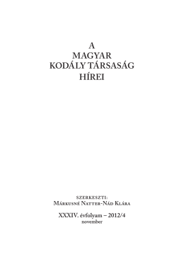 2012. 4. szám - Magyar Kodály Társaság