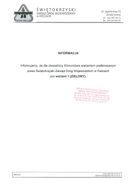 Informacja o wariancie preferowanym