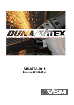 ÁRLISTA 2015 - Duna Vitex Kft.