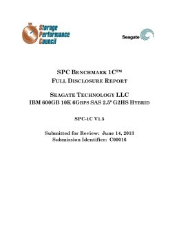 Full Disclosure Report - Storage Performance Council