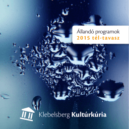 2015 tél-tavasz - Klebelsberg Kultúrkúria