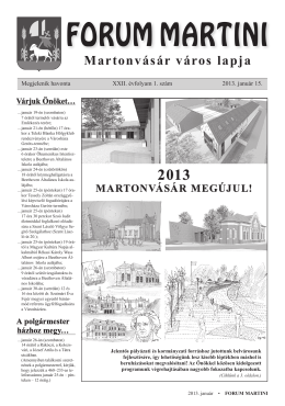 Forum Martini 2013. januári szám