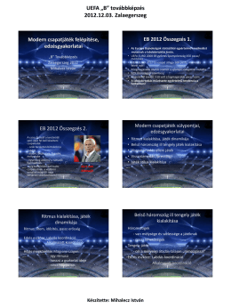 UEFA „B” továbbképzés 2012.12.03. anyaga