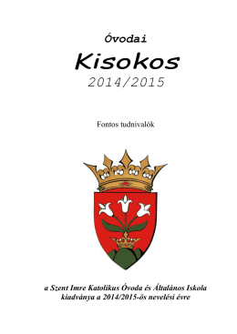Óvodai Kisokos 2014/2015 - Szent Imre Katolikus Óvoda és