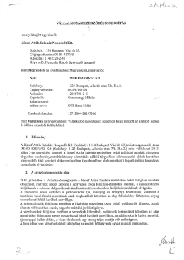 Immo szerv&iacute;z Kft. szerződ&eacute;s m&oacute;dos&iacute;t&aacute;sa