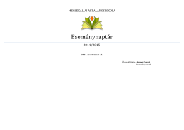 A Mecsekaljai Általános Iskola 2014/2015. tanévének ütemterve