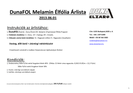 DunaFOL Melamin Élfólia Árlista 2013.06.01