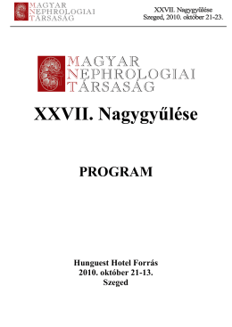 MNT Program - Magyar Nephrologiai Társaság