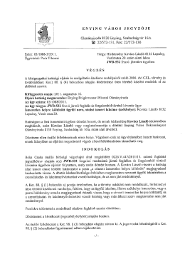 Page 1 ENYING vÁRos JEGYZÖJE Okmányiroda 8130 Enying
