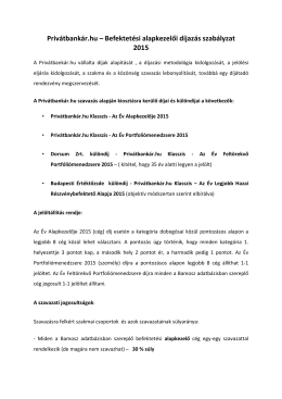 Privátbankár.hu – Befektetési alapkezelői díjazás szabályzat 2015