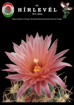 44. Hírlevél 2013. május - Magyar Kaktusz és Pozsgás Társaság