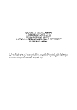 igazgatási megállapodás a szerb köztársaság és magyarország