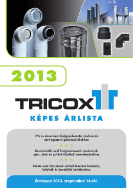TRICOX 2013 evi Képes Árlista MODOSITAS