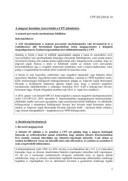 CPT/Inf (2014) 14 A magyar kormány észrevételei a CPT jelentésére