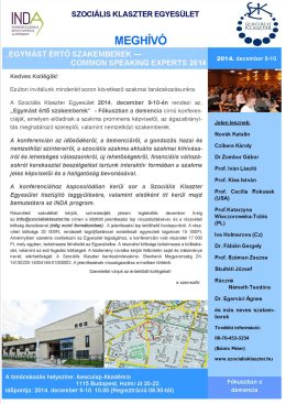 INDA - Szoci&aacute;lis Szakmai Sz&ouml;vets&eacute;g