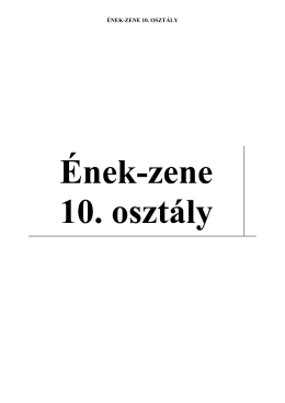 ÉNEK-ZENE 10. OSZTÁLY
