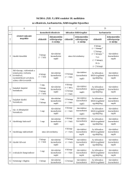 OTSZ 18. melléklet ellenőrzések táblázata