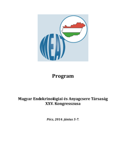 Program - Magyar Endokrinológiai és Anyagcsere Társaság