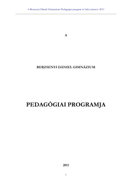 Pedagógiai program 2011 - Berzsenyi Dániel Gimnázium