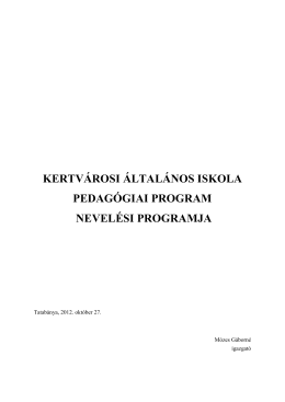 Pedprogram 2012. - Kertvárosi Általános Iskola