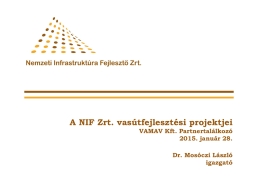 NIF A NIF Zrt vasútfejlesztési projektjei